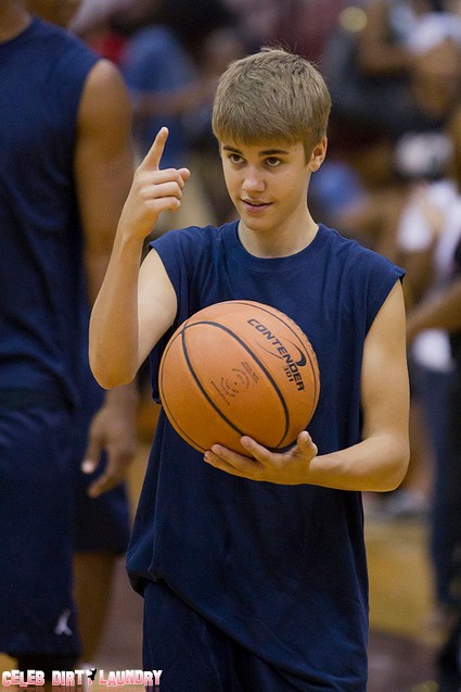 Justin Bieber Getting Ready To Shoot Basketball Movie
