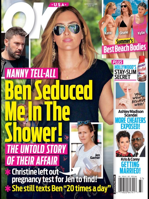 Ben Affleck, Christine Ouzounian Shower Seduction Tell-All: Jennifer Garner Found Nanny’s Pregnancy Test?