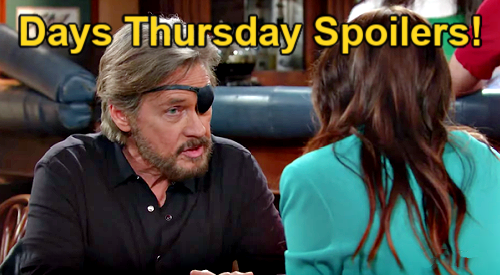 Days of Our Lives Spoilers: Thursday, February 22 – Steve Uncovers Bobby Proof – Brady & Theresa’s Troubling Tate Visit