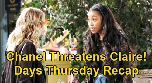 Days of Our Lives Spoilers: Thursday, March 25 Recap – Ciara Cries in Theo’s Arms Over Ben Marriage – Chanel Threatens Claire