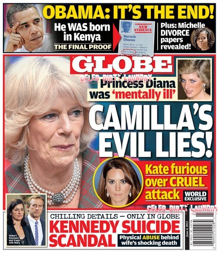 Globe: Kate Middleton Furious As Camilla Parker Bowles Calls Princess Diana Mentally Ill