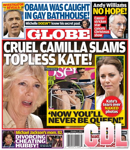 GLOBE: Topless Kate Middleton ‘Will Never Be Queen Now’ Says Camilla Parker-Bowles