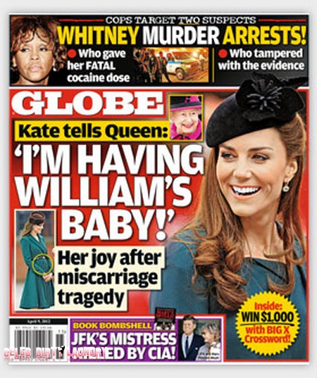Globe Magazine: After Miscarriage Tragedy Kate Middleton Is Finally Pregnant! (Photo)