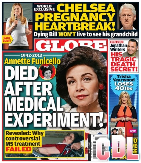 GLOBE: Annette Funicello Died After Medical Experiment (PHOTO)