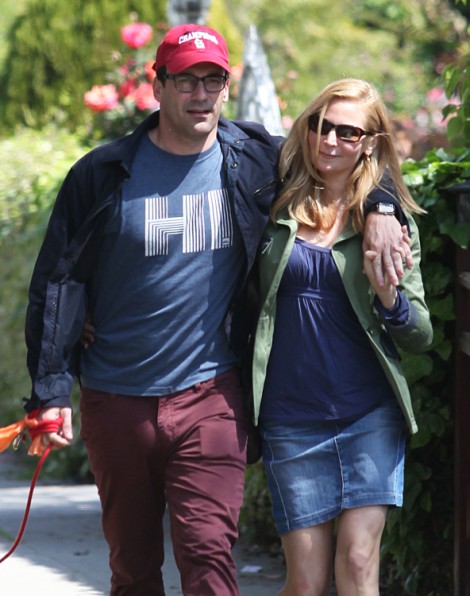 Jon Hamm And Jennifer Westfeldt Take His Junk And Their Dog For A Walk (Photos)