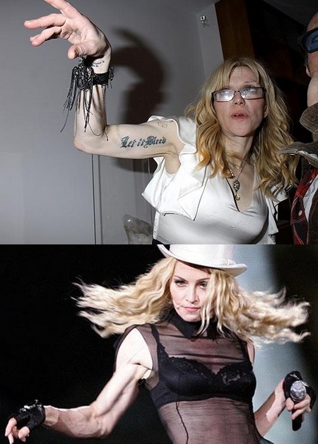 Are Courtney Love and Madonna Twin Sisters? (Photo)