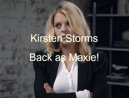 ‘General Hospital’ Spoilers: Kirsten Storms Returns To GH Set As Maxie, First Air Date – Molly Burnett Out