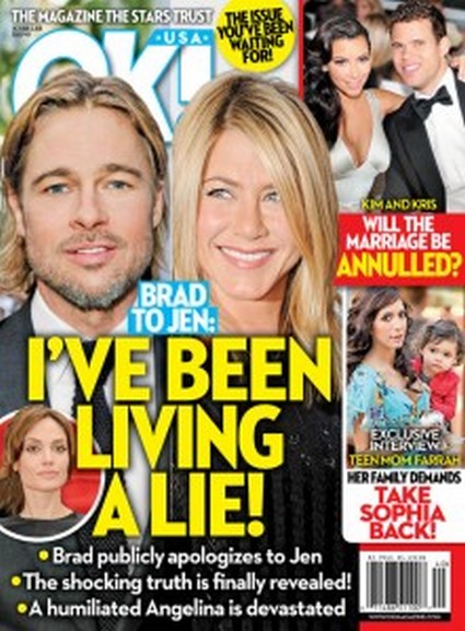 OK! Magazine: Brad Pitt Tells Jennifer Aniston I’ve Been Living A Lie