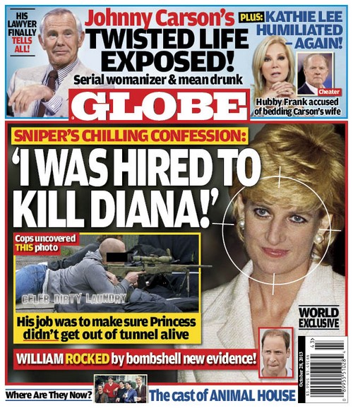 GLOBE: Princess Diana’s Assassin’s Confession: “I Was Hired To Kill Diana” (PHOTO)