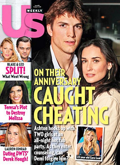 US Weekly: Ashton Kutcher Cheated On Demi Moore with Two Girls in a Hot Tub