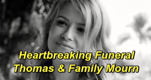 The Bold and the Beautiful Spoilers: Emotional Funeral for Caroline – Thomas Struggles Through Memories and Pain With Family