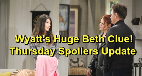 The Bold and the Beautiful Spoilers: Thursday, February 7 Update – Wyatt Gets a Huge Beth Clue – Guilty Liam Pours His Heart Out