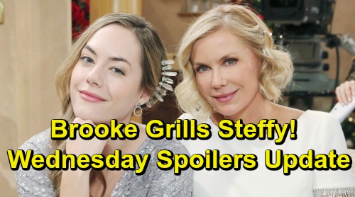 The Bold and the Beautiful Spoilers: Wednesday, February 6 – Brooke Pushes Steffy for Birth Mom Details – Flo Fires Back at Zoe