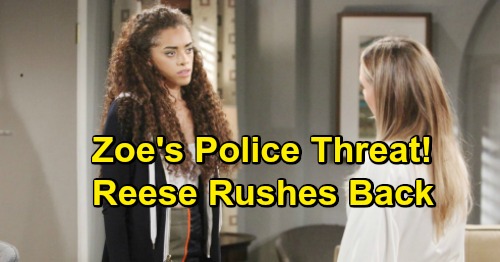 The Bold and the Beautiful Spoilers: Reese Returns In A Panic After Zoe’s Illegal Adoption Discovery, Police Threat