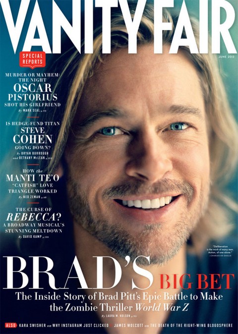 Brad Pitt Covers Vanity Fair – Tries To Salvage $200 Million Disaster “World War Z”