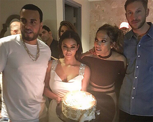 Calvin Harris Trolls Taylor Swift By Posing With Her Sworn Enemy Kim Kardashian At A Jennifer Lopez Birthday Bash! (PHOTO)