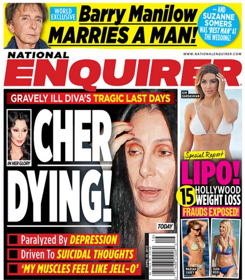 Cher Dying: Depression and Suicidal Thoughts – National Enquirer (PHOTO)