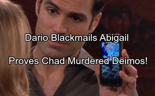 Days of Our Lives Spoilers: Dario Claims Chad Is the Killer, Provides Shocking Evidence – Abigail Faces Cruel Blackmail Plot