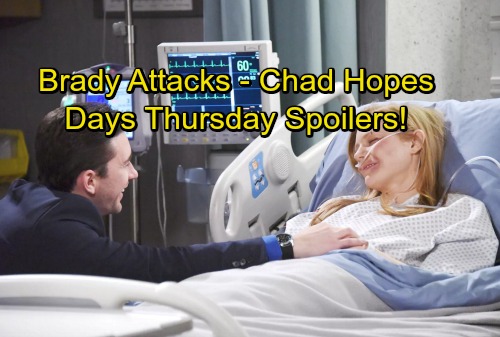 Days of Our Lives Spoilers: Thursday, August 3 – Brady Grills Nicole – Tripp Won’t Give Up – Chad Hope for Abigail’s Recovery