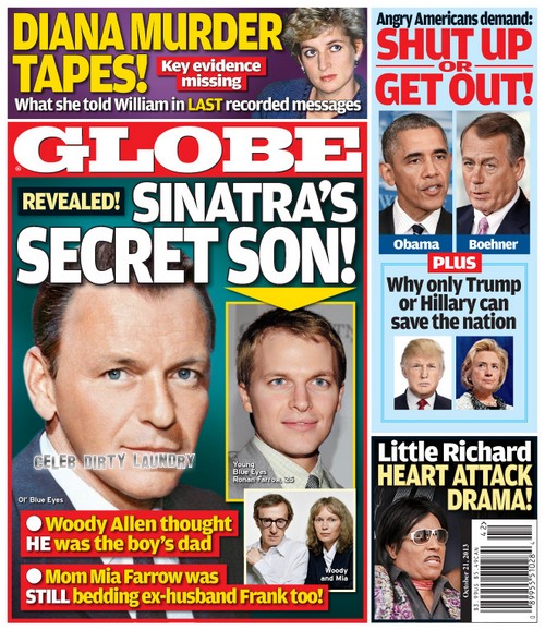 GLOBE: Frank Sinatra’s Secret Son Revealed – Mia Farrow Cheated on Woody Allen! (PHOTO)