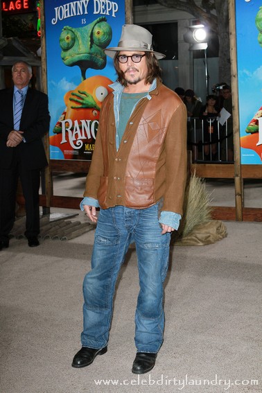 Johnny Depp & Isla Fisher at The LA Premiere of Rango In LA