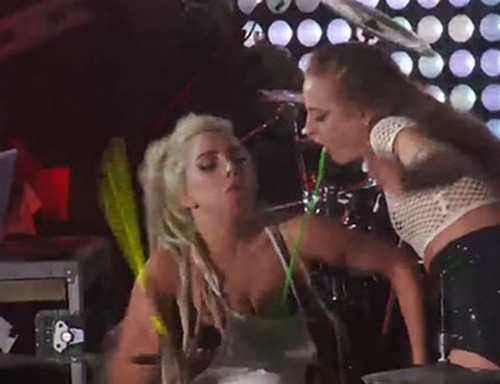 Lady Gaga Puked On During SXSW Performance – Vomit Art (VIDEO)