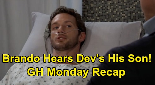 General Hospital Spoilers: Monday, February 3 Recap – Brando Hears Dev’s Really His Son – Michael & Sasha Gush Love – Nelle’s Rough Arrival
