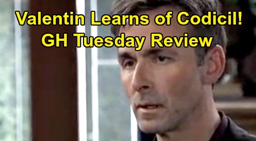 General Hospital Spoilers: Tuesday, November 26 Review – Valentin Learns About Codicil – Hayden Attacked – Dev Comes Clean