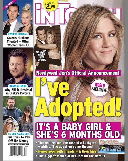 Jennifer Aniston and Justin Theroux Adopt A 6 Month Old Baby Girl: Bringing New Daughter Home Any Day Now!