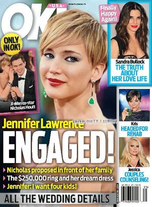 Jennifer Lawrence And Nicholas Hoult Engaged: Engagement Announced on OK! Cover (PHOTO)