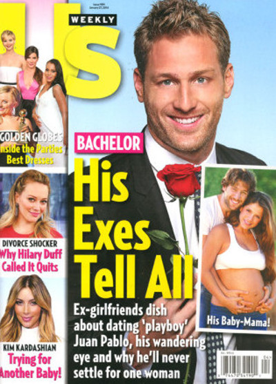 The Bachelor Juan Pablo Deems the ‘Exes Tell All’ Us Weekly Cover Ridiculous, Mocks it via Twitter alongside Baby Mama Carla Rodriguez! (PHOTO)