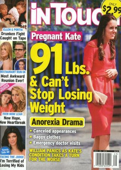 Pregnant Kate Middleton: 91 Pound Anorexic – Prince William Fears Princess Can’t Stop Losing Weight – Report (PHOTO)