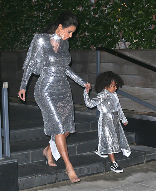 Kim Kardashian And North West Wear Matching Sequin Dresses To Kanye West Concert – Resorts To Gimmicks For Paparazzi Attention?
