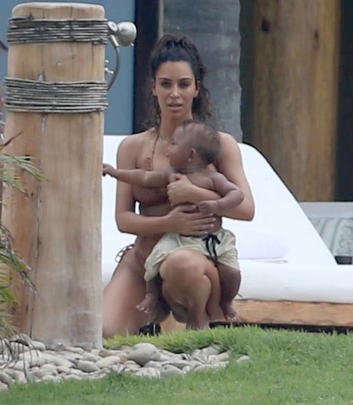 Kim Kardashian Shows Off Saint and North West With Bikini Body In New Photos