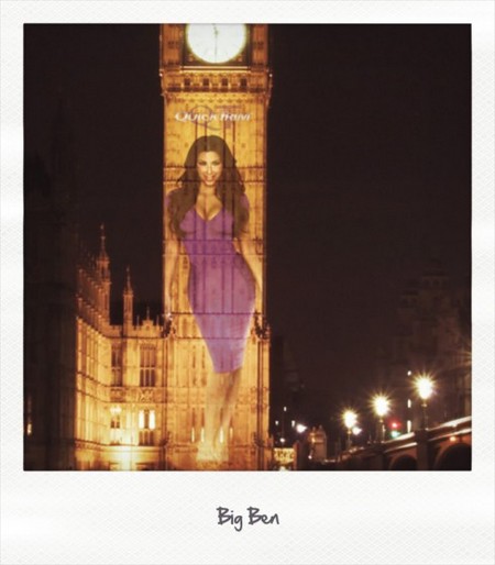 PHOTOS: A giant Kim Kardashian on Big Ben in London to launch Quick Trim in the U.K.