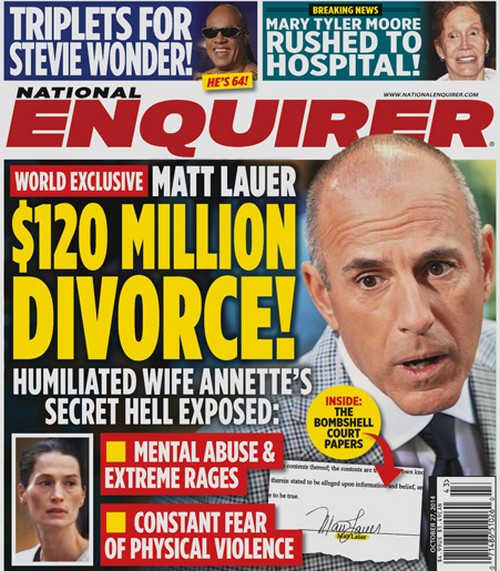 Matt Lauer and Annette Roque $120 Million Divorce – “Extreme Distess, Unfounded Accusations” (PHOTO)