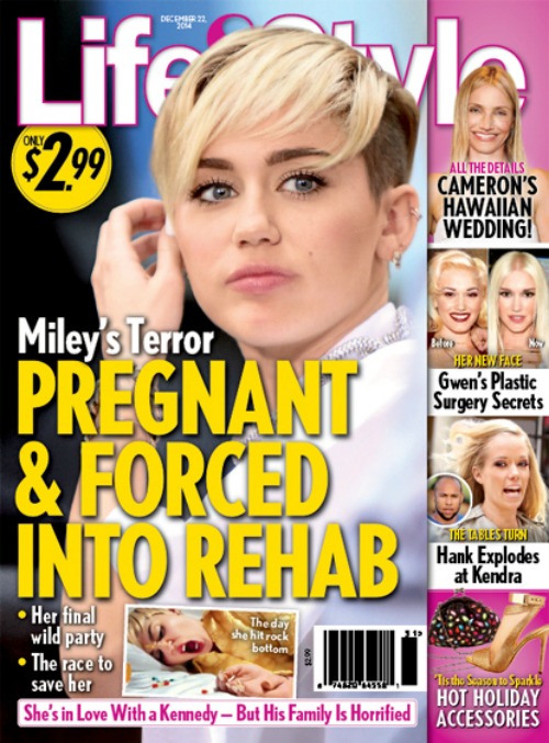 Miley Cyrus Pregnant and Forced Into Drug Rehab: Life & Style (PHOTO)