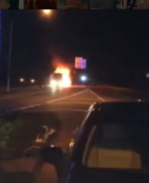 Miley Cyrus’ Tour Bus Bursts Into Flames – Smoking Weed or Drugs Accident? (VIDEO-PHOTO)