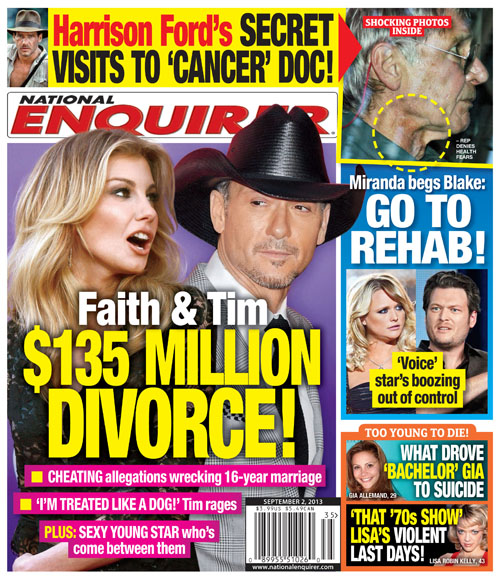 Faith Hill & Tim McGraw Embark on $135 Million Divorce: Which Sexy Young Star’s Forcing their Split? (PHOTO)