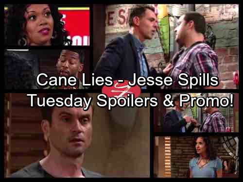 The Young and the Restless Spoilers: Cane Piles on the Lies as Jesse Spills All – Sharon Struggles to Save Crystal