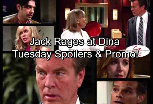 The Young and the Restless Spoilers: Tuesday, September 26 – Jack Rages Over Dina’s Sabotage – Ravi’s Stunning News