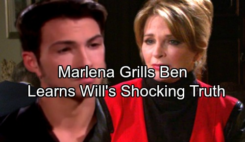 Days of Our Lives Spoilers: Marlena Grills Ben to Learn Truth About Will’s Survival and Location