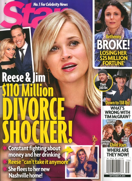 Reese Witherspoon Divorce: Jim Toth Fights About Money And Her Alcoholism! (PHOTO)