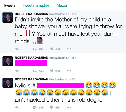 Rob Kardashian Leaks Kylie Jenner’s Phone Number After Kardashian Sisters Snub Blac Chyna From Own Baby Shower!