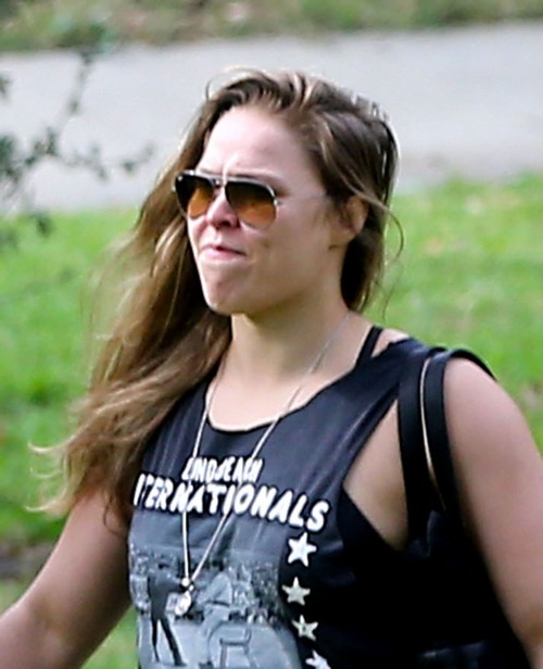 Ronda Rousey Emerges with Boyfriend Travis Browne: Terrified of Holly Holm Rematch After Face Destroyed (PHOTOS)