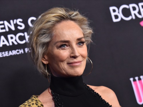Sharon Stone Looks Lovely in Black Sweater!