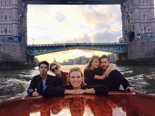 Taylor Swift Shows Off Calvin Harris Confidence: Gigi Hadid and Joe Jonas Dragged Along With Karlie Kloss on Awkward Boat Ride