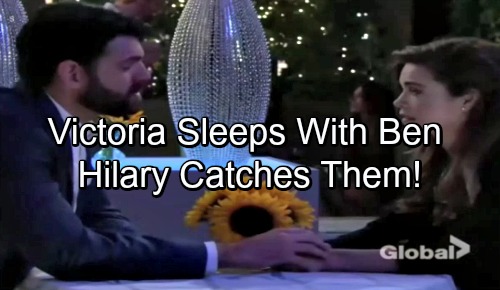 The Young and the Restless Spoilers: Victoria Sleeps With Ben, Spends The Night – Hilary Catches Them Exiting Suite Together